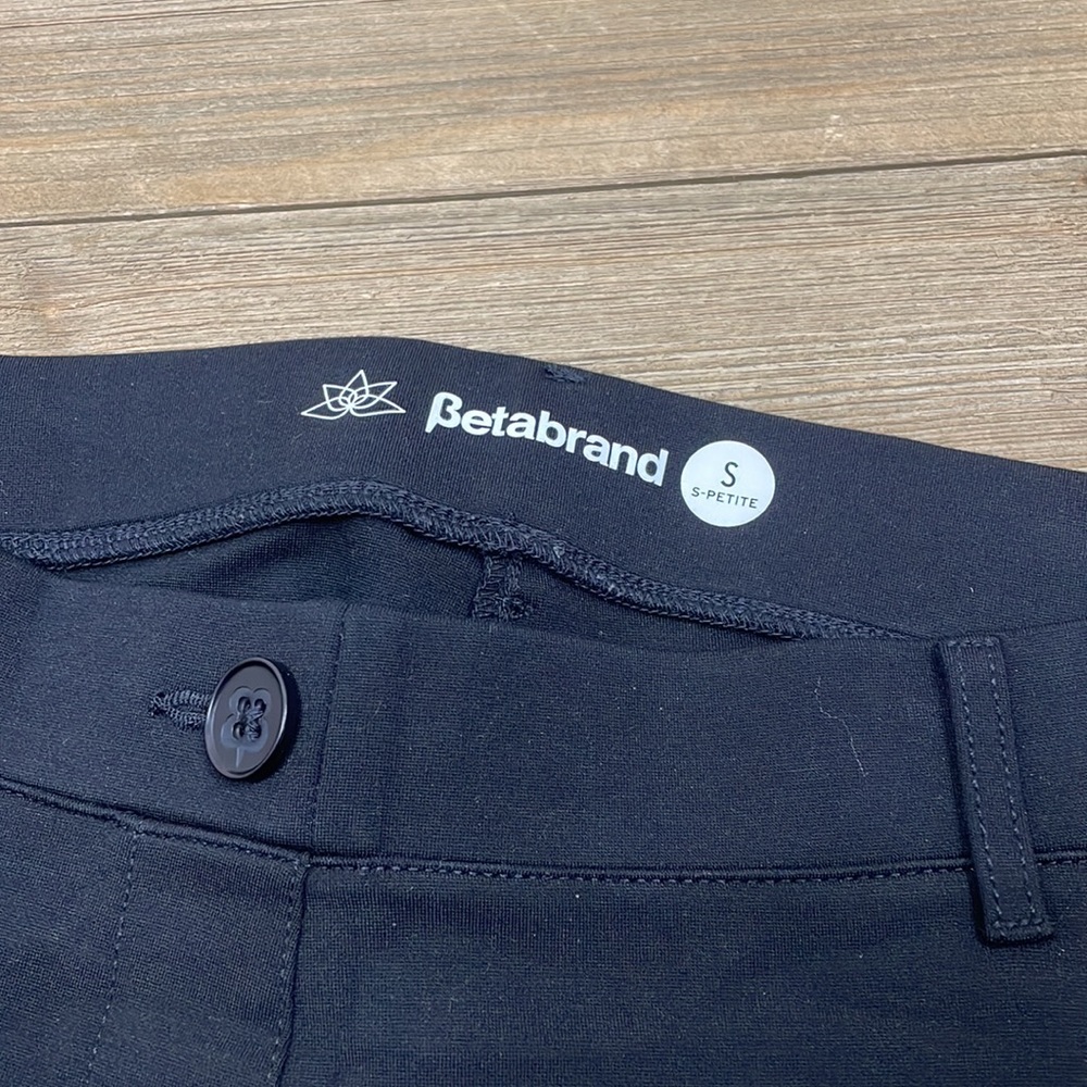 Betabrand Straight Leg Classic Dress Pant Yoga Pants Black Petite - Picture 5 of 6
